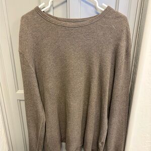 Men’s J. Crew Brown Waffle Knit Long Sleeved Shirt